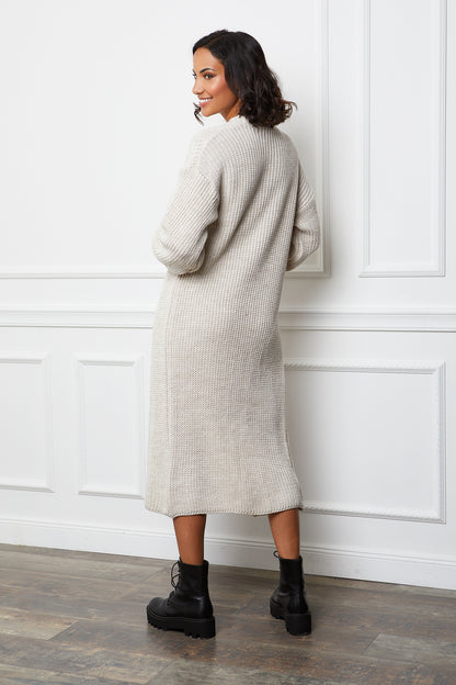 Pull à Col Roulé avec Découpe Col V et Manches Bouffantes