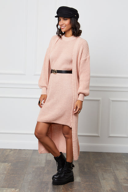 Pull à Col Roulé avec Découpe Col V et Manches Bouffantes