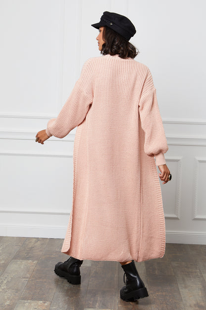 Pull à Col Roulé avec Découpe Col V et Manches Bouffantes
