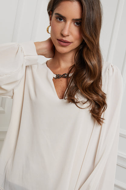 22515-Chemisier col V avec doublure,