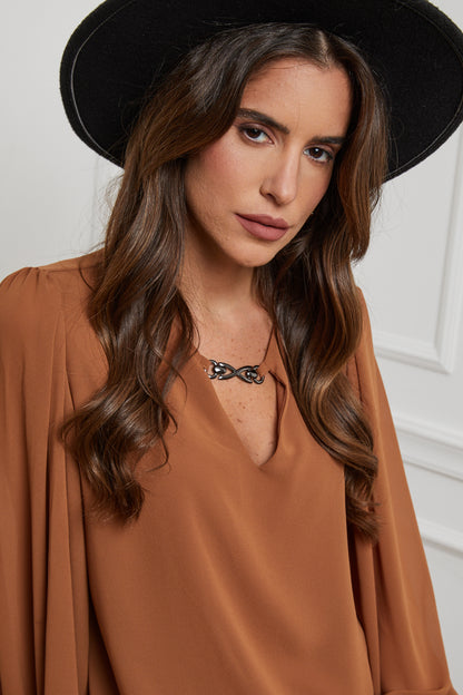 22515-Chemisier col V avec doublure,