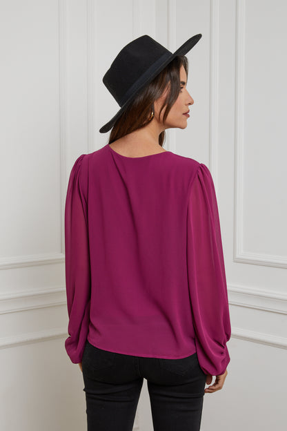 22515-Chemisier col V avec doublure,