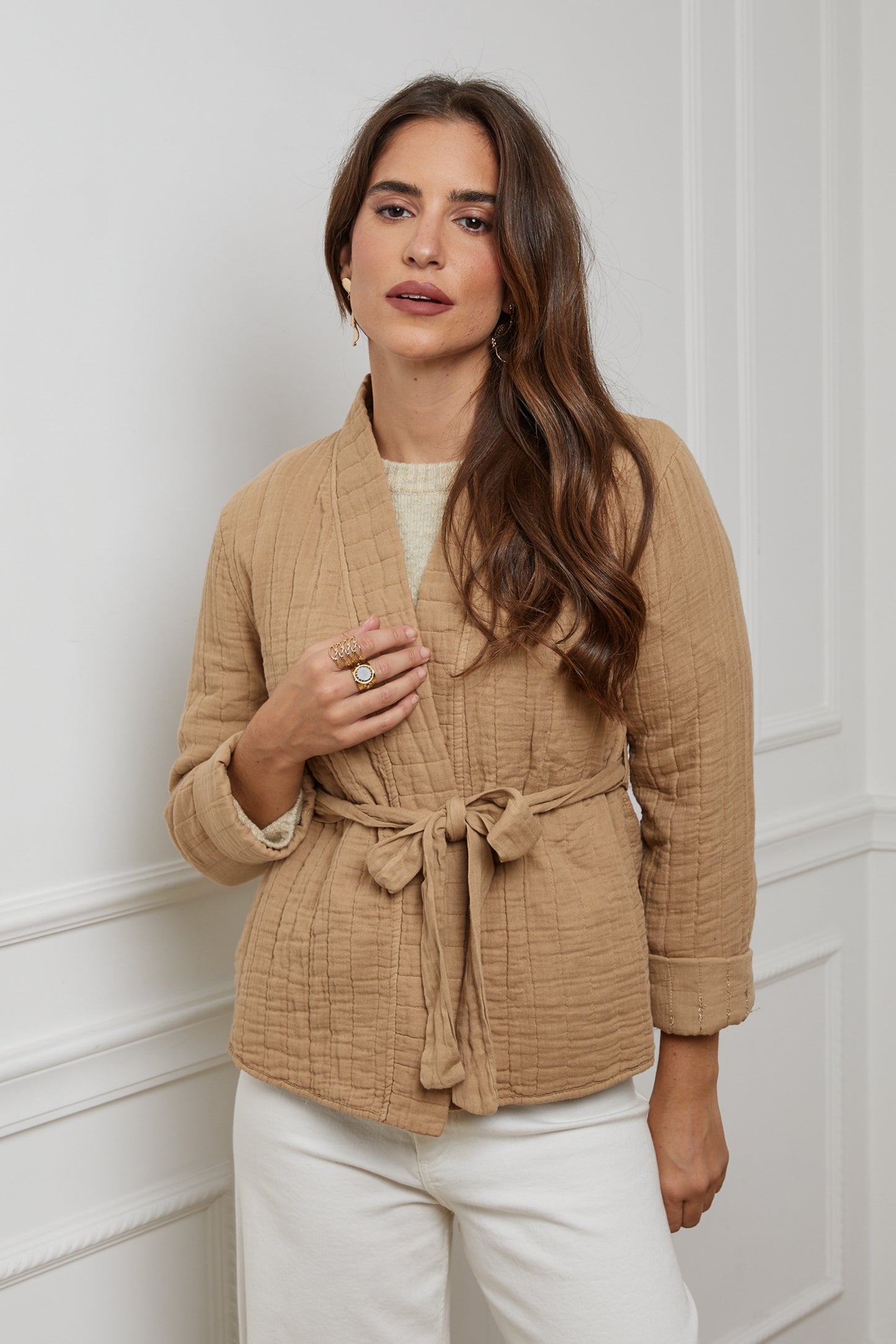 28288-Gilet avec attache, poches sur le côté