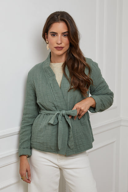 28288-Gilet avec attache, poches sur le côté