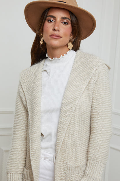 Gilet long à capuche