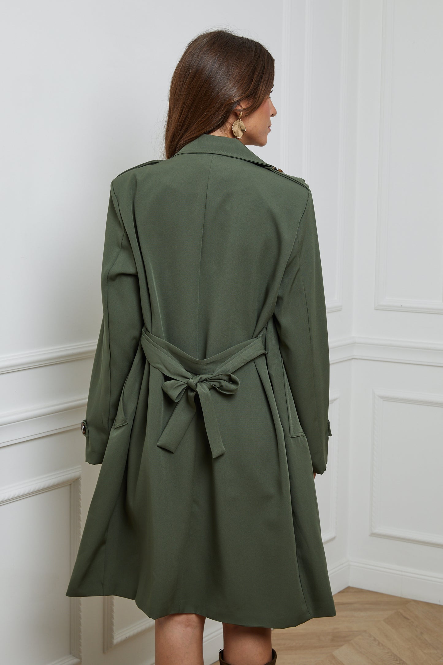 Trench Mi-Long avec Col Rabat