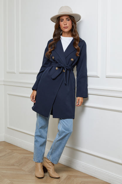 Trench Mi-Long avec Col Rabat
