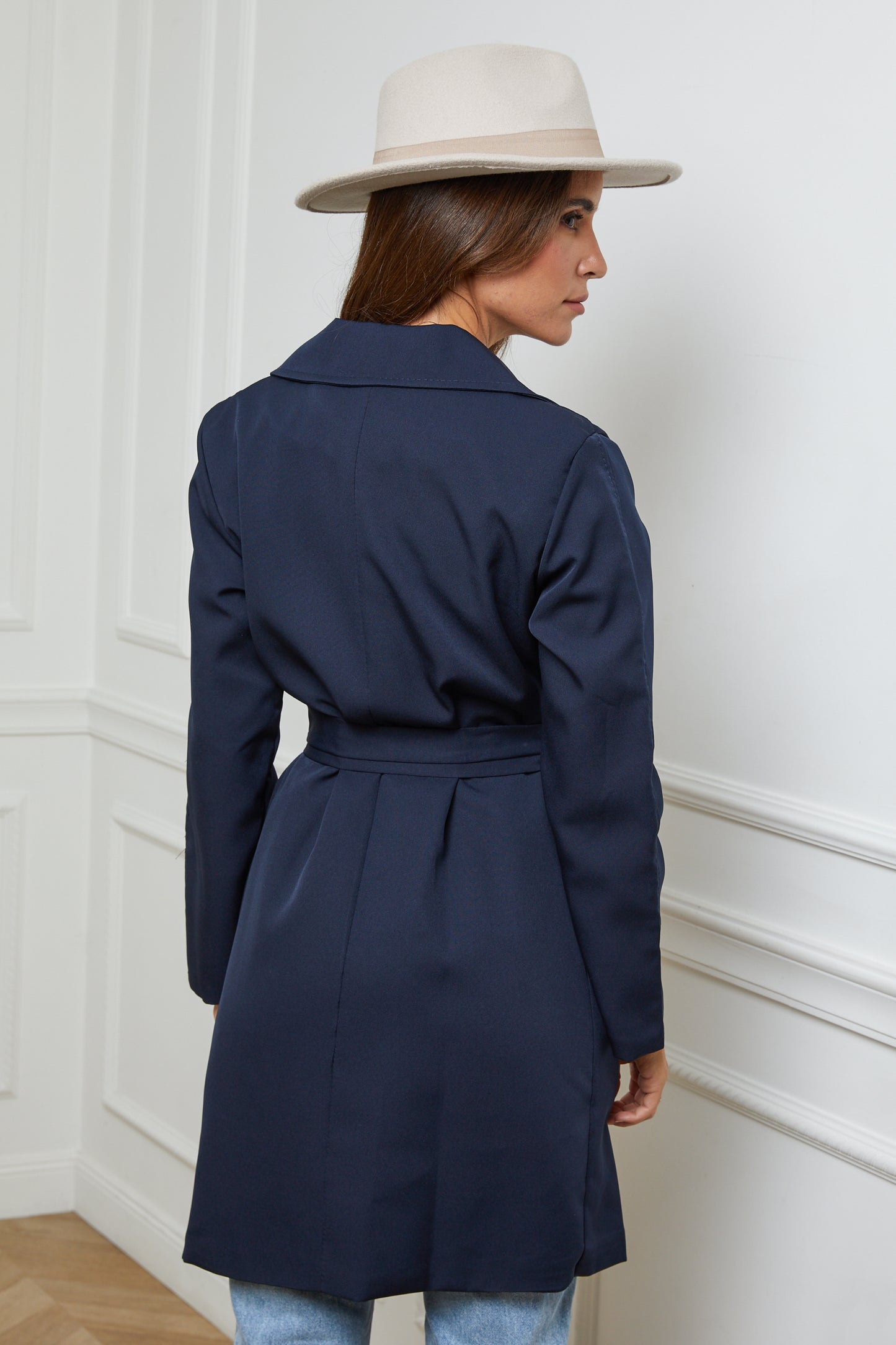 Trench Mi-Long avec Col Rabat