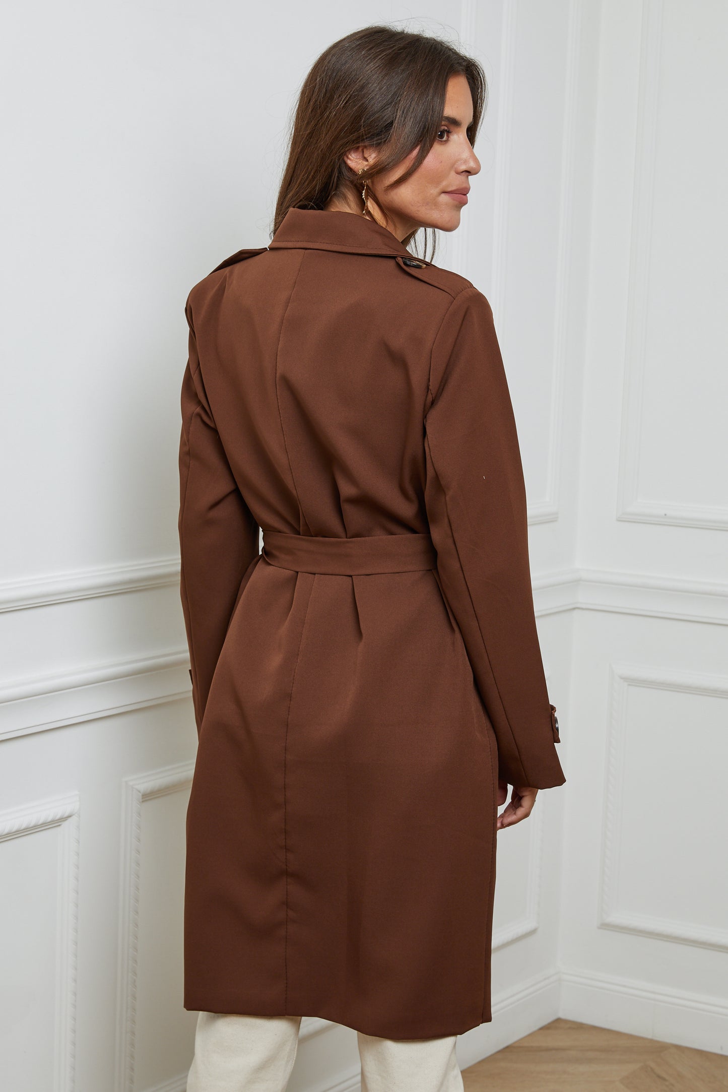 Trench Mi-Long avec Col Rabat
