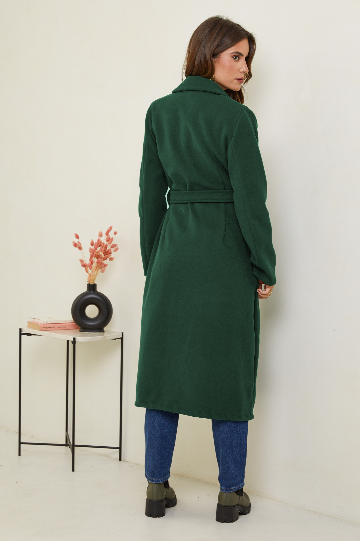 Manteau long online vert sapin