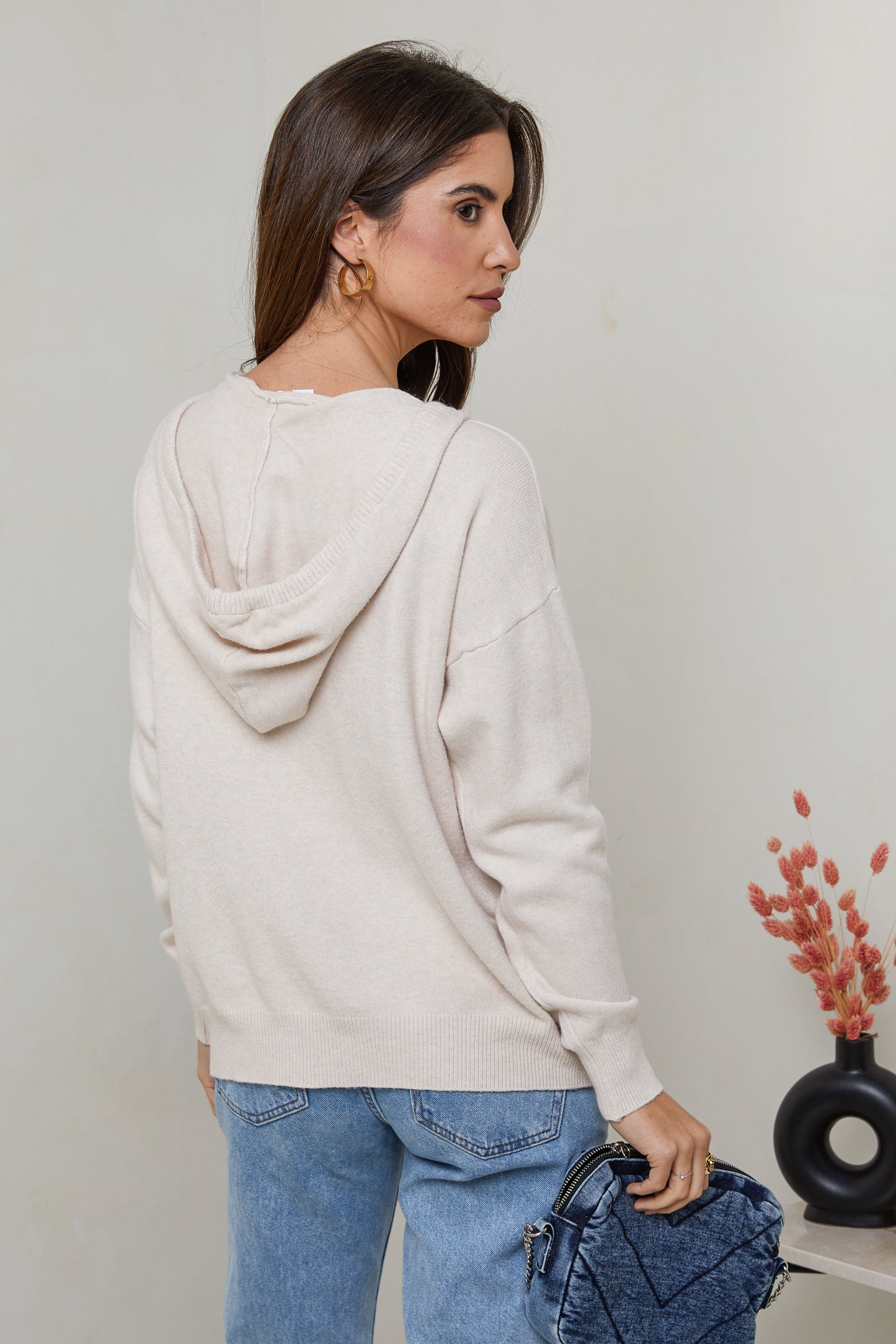 W2319-Pull sweatshirt à capuche
