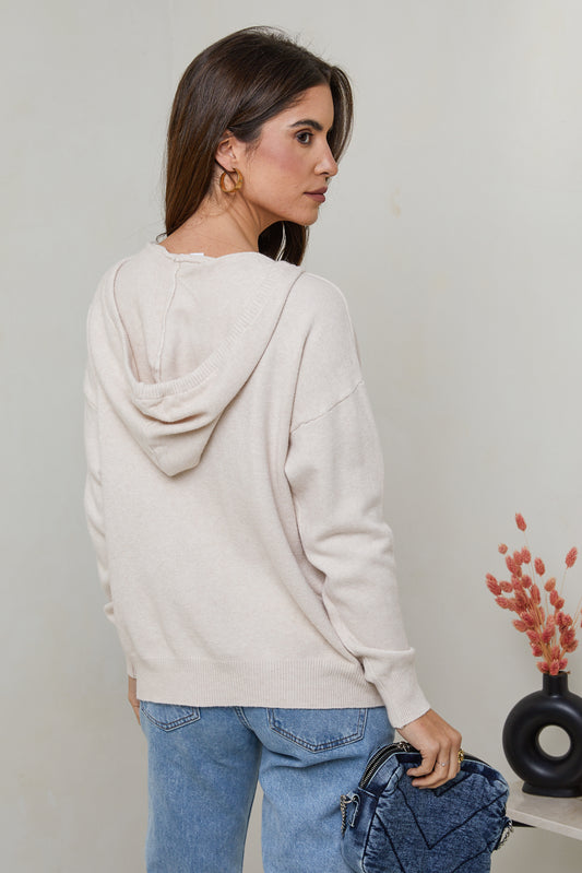 W2319-Pull sweatshirt à capuche