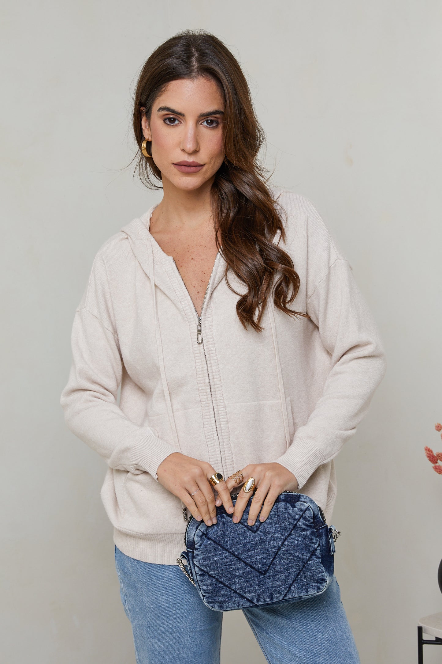 W2319-Pull sweatshirt à capuche