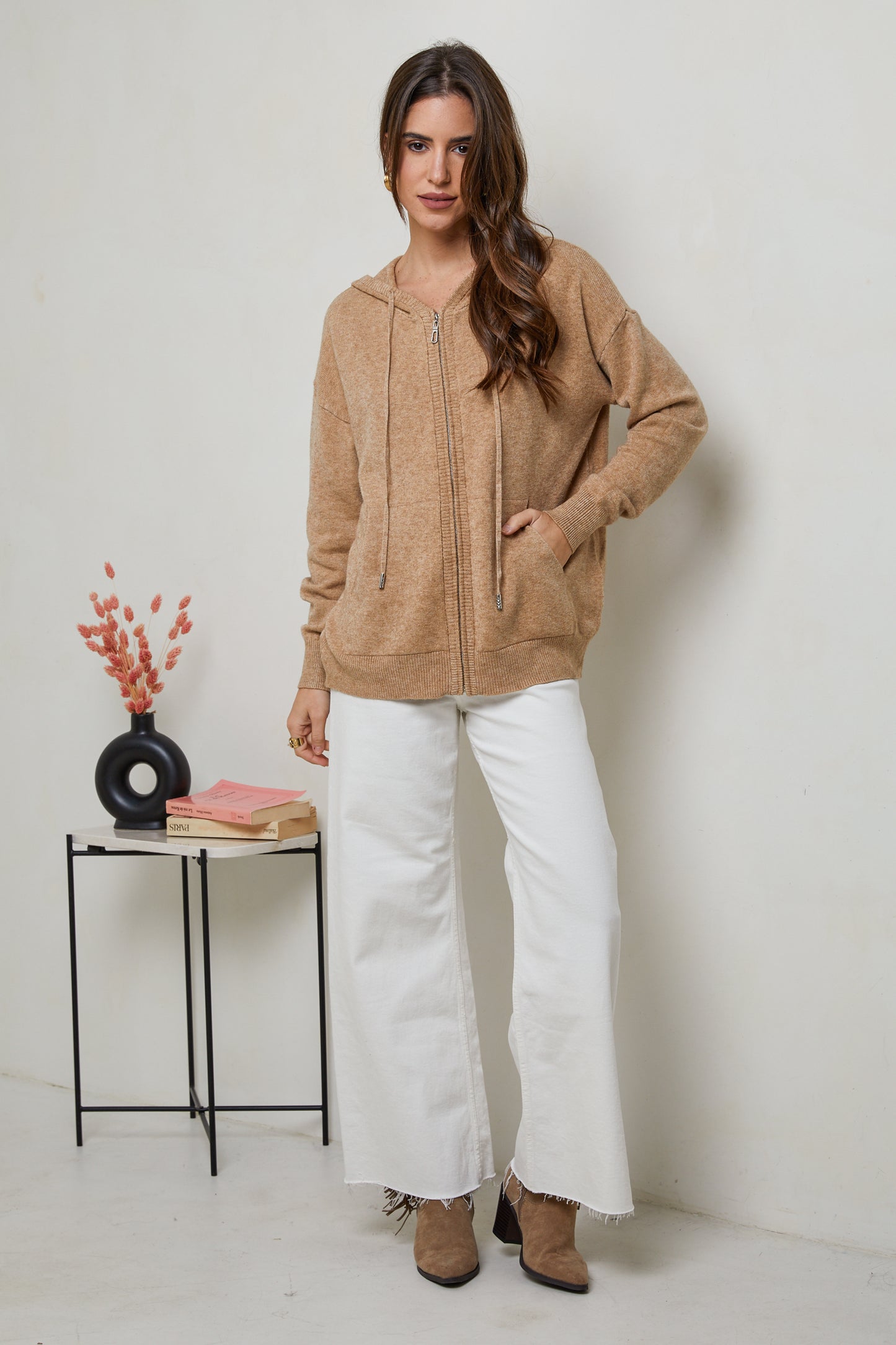 W2319-Pull sweatshirt à capuche