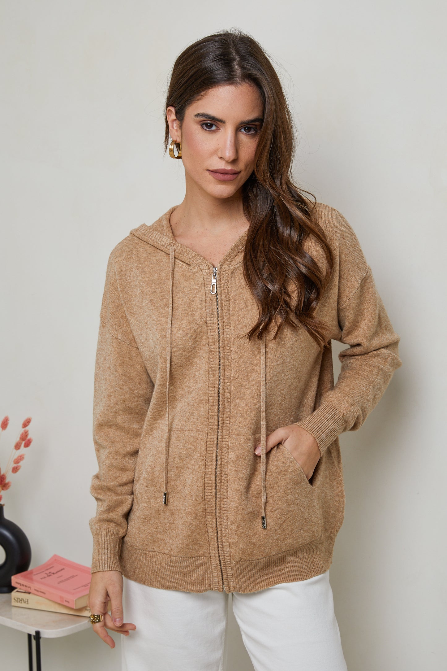 W2319-Pull sweatshirt à capuche