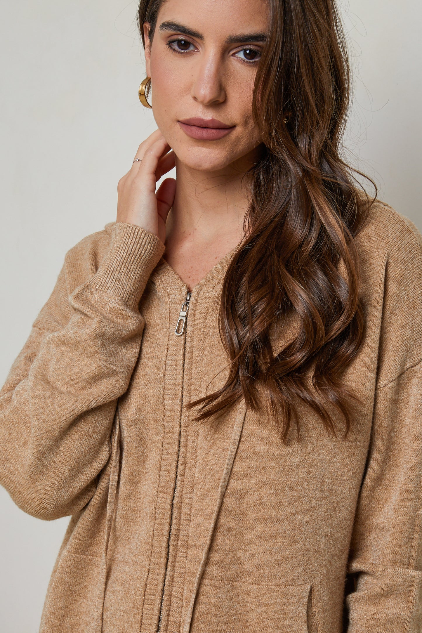 W2319-Pull sweatshirt à capuche