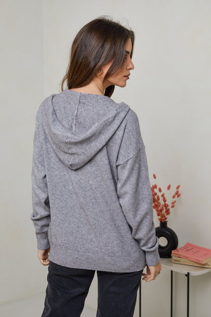W2319-Pull sweatshirt à capuche
