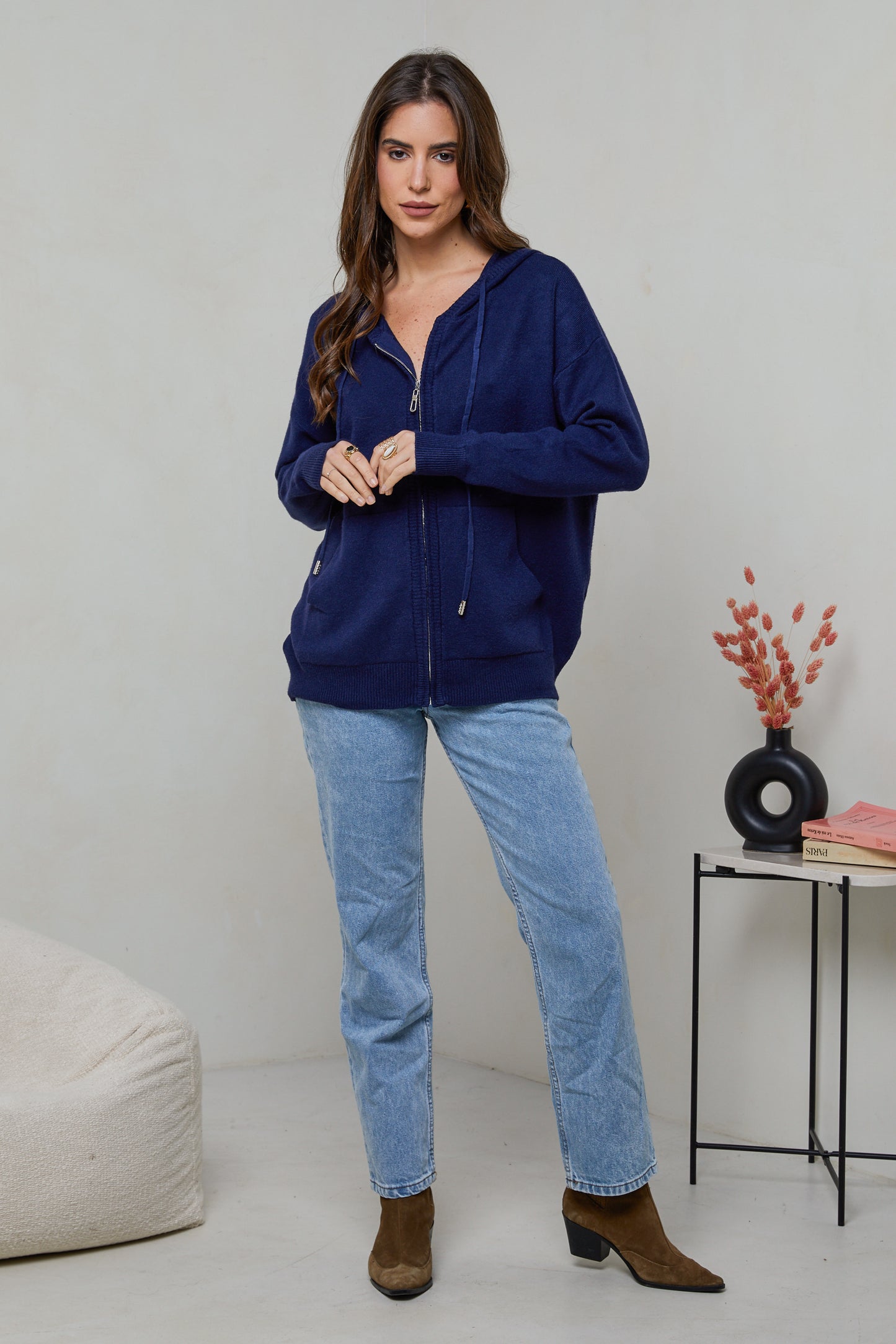 W2319-Pull sweatshirt à capuche