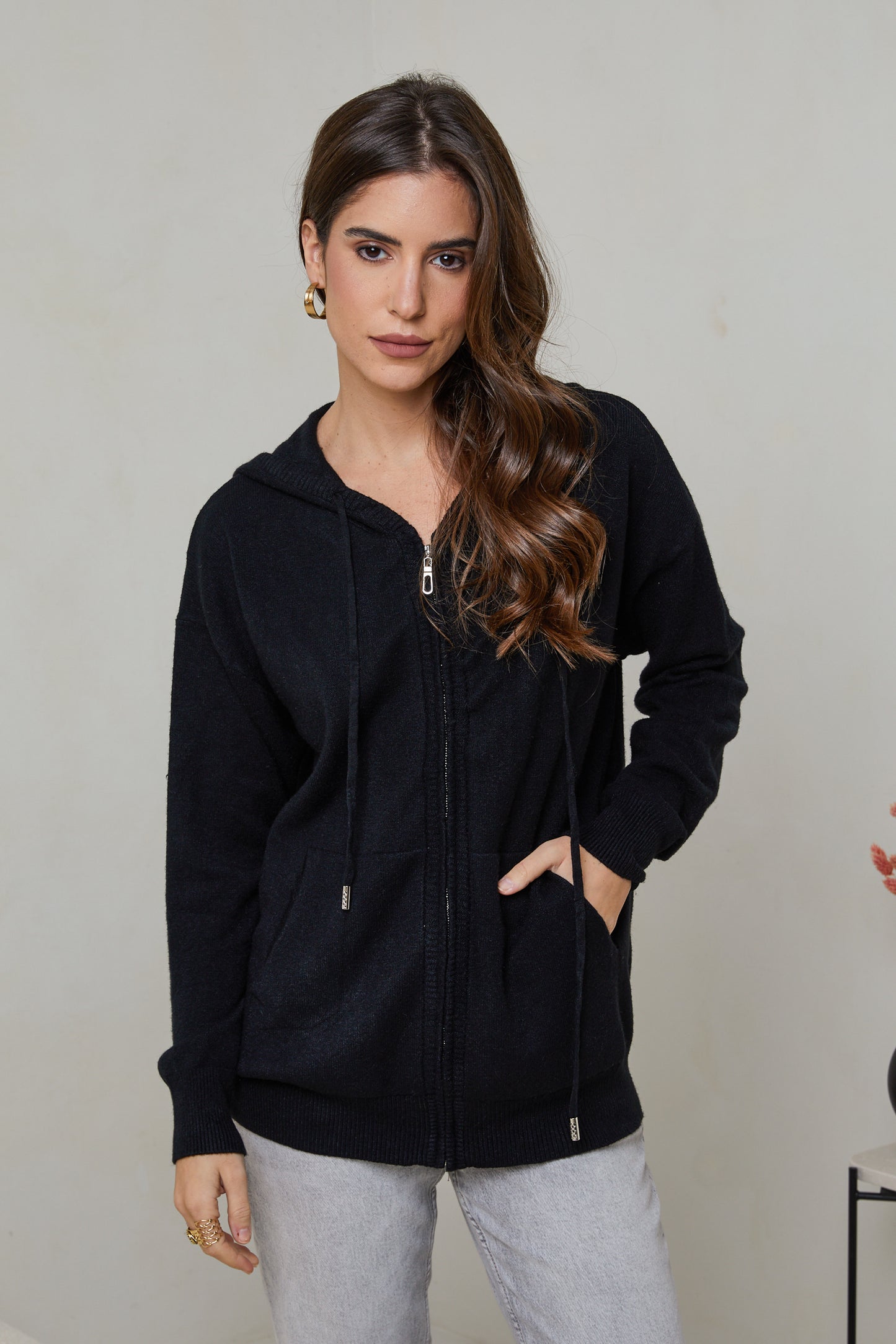 W2319-Pull sweatshirt à capuche